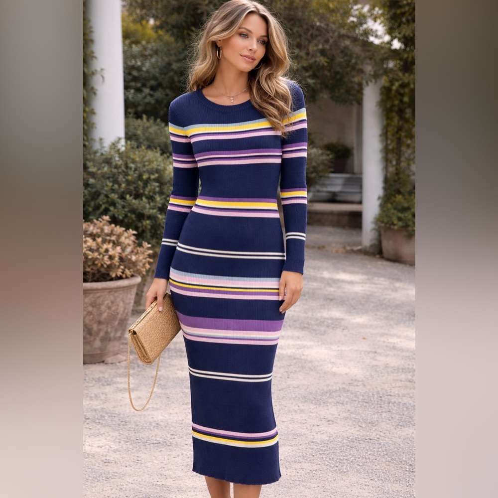 All Row Boutique Ribbed Bodycon Sweater Midi Maxi‎ Dress Small